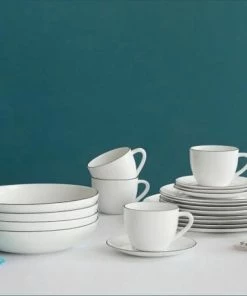 ASA Cappuccinotasse Mit Untertasse à Table Ligne Noire -LEONARDO SHOP 19010113 Ligne noire geschirrset