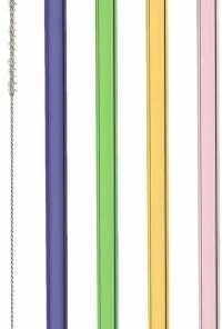 Leonardo Glastrinkhalme CIAO 4 Stück Sortiert 20 Cm Farbig + Reinigungsbürste