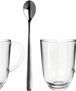 Leonardo 2 Latte Macchiato Tassen NAPOLI 380 Ml + 2 Löffel