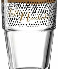 Leonardo Becher SOLO 410 Ml ′Latte Macchiato′ Schwarz, 6er-Set