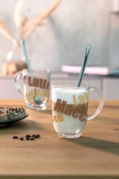 Leonardo 2 Latte Macchiato Tassen NAPOLI 380ml 3 Farbig + 2 Löffel 3 Leonardo 2 Latte Macchiato Tassen NAPOLI 380ml 3 Farbig + 2 Löffel – Bild 3