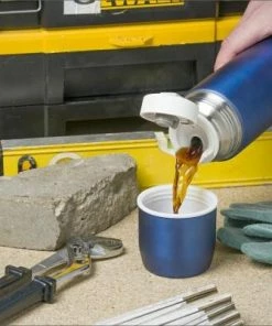 Lurch Isolier-Flasche Mit Becher Denim Blue 0,45L -LEONARDO SHOP 215 RS3586 240914 240919 Isolier Flasche Becher Denim Blue Baustelle scr