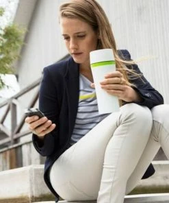 Emsa Isolier-Trinkbecher Travel Mug Fun In Weiß/grün -LEONARDO SHOP Emsa Travel Mug Fun Isolierbecher 370040 Weiss Gruen Milieu l